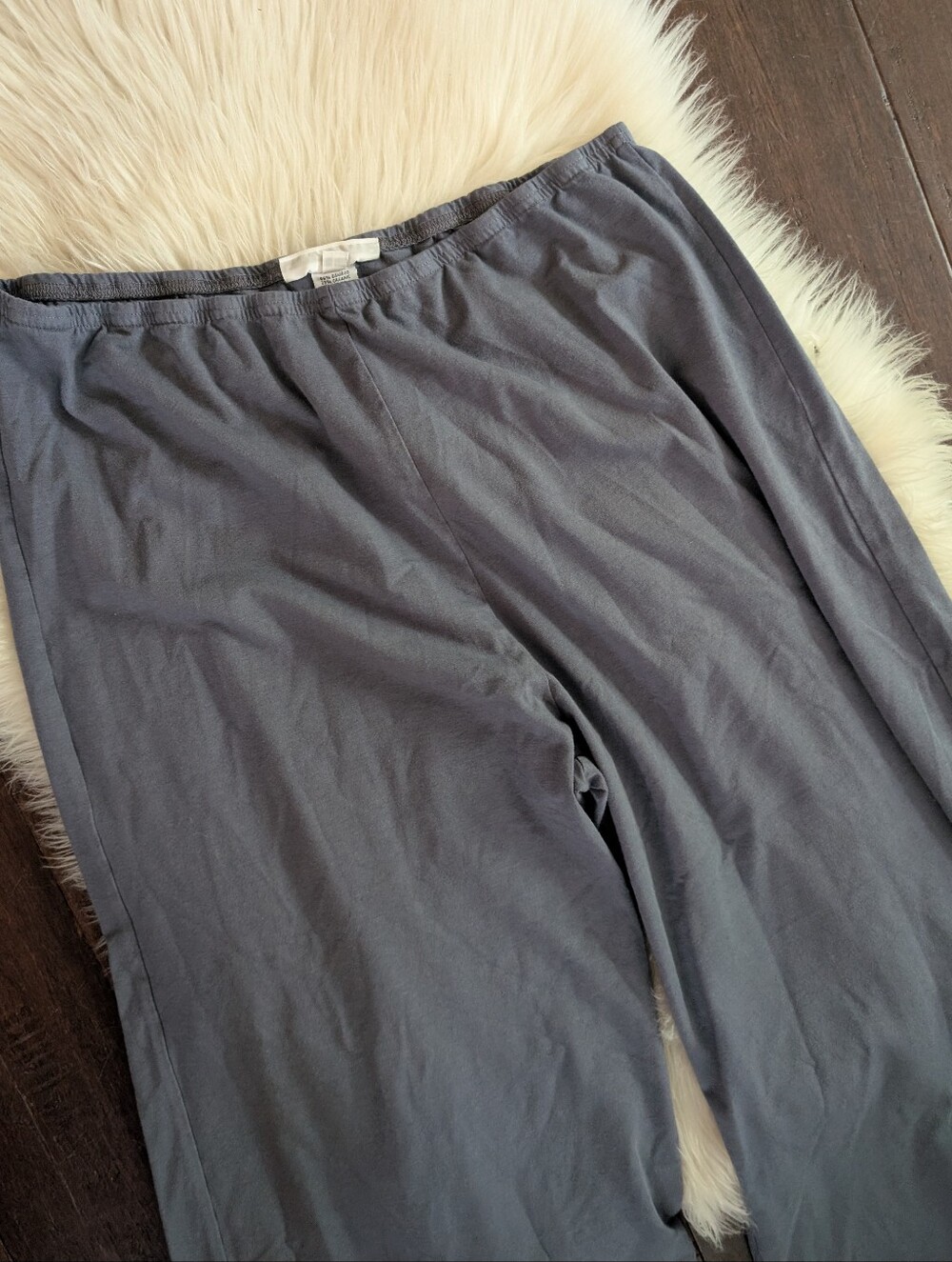 BRYN WALKER LONG FULL PANT Palazzo Wide Leg Lounge Pants Slate Gray L Large - Picture 2 of 7